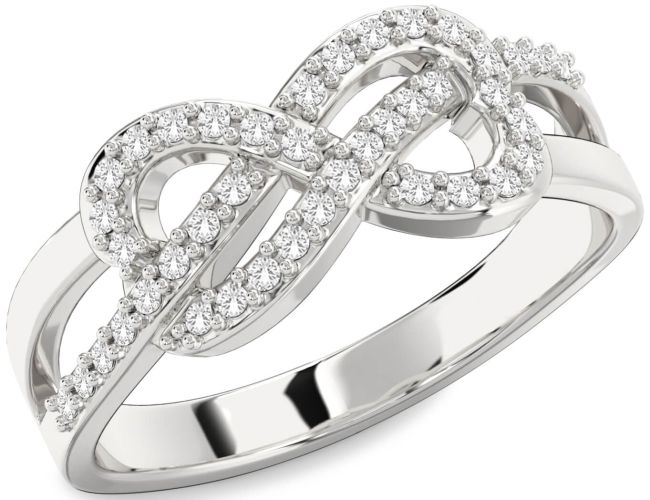 White Sapphire Silver Infinity Ring