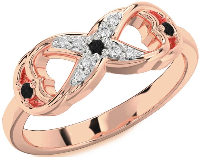 Black Diamond Rose Gold Infinity Ring