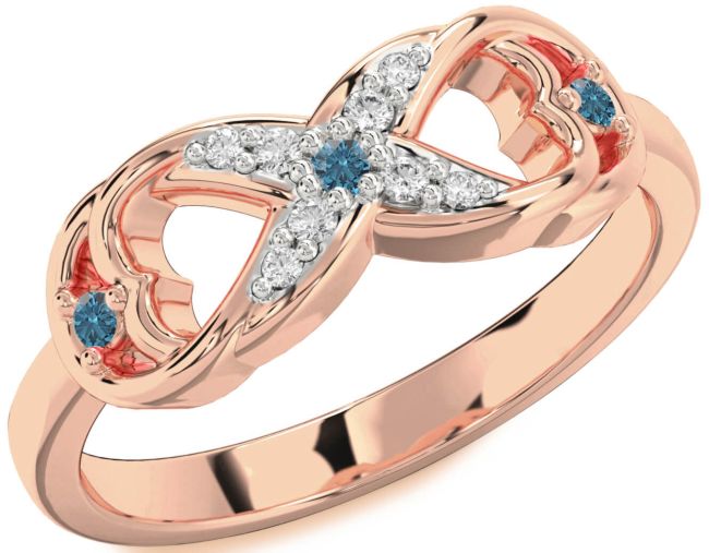 Blue Diamond Rose Gold Infinity Ring