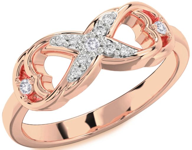 Salt & Pepper Diamond Rose Gold Infinity Ring
