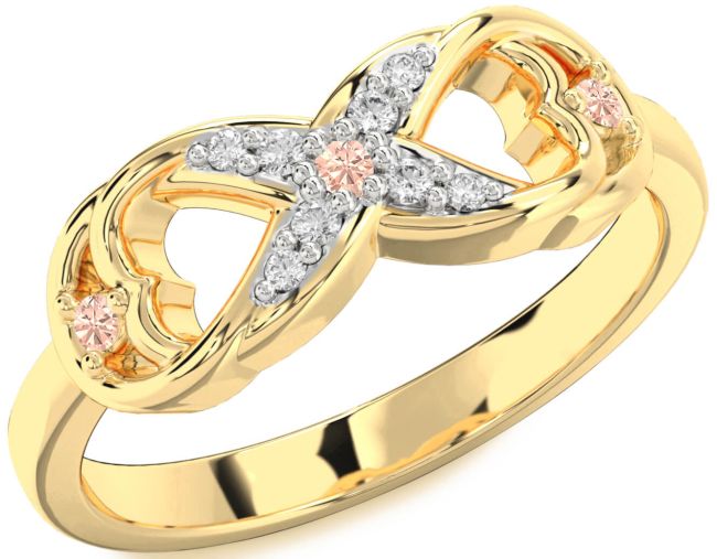 Diamond Morganite Gold Infinity Ring