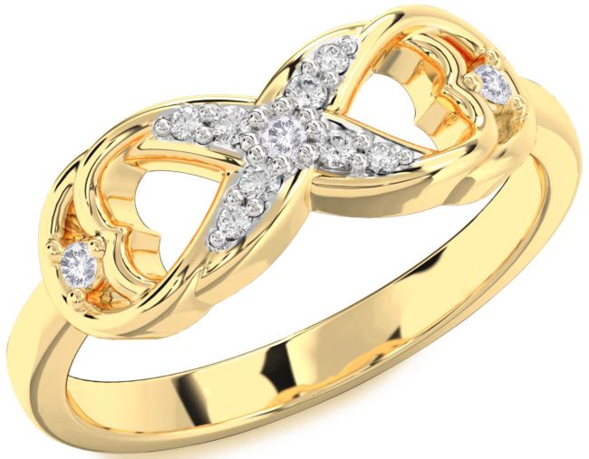 Salt & Pepper Diamond Gold Infinity Ring