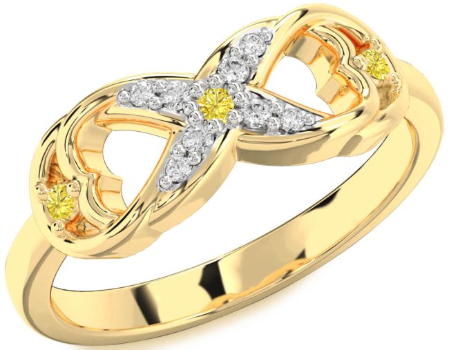 Yellow Diamond Gold Infinity Ring