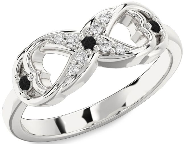 Black Diamond Platinum Infinity Ring