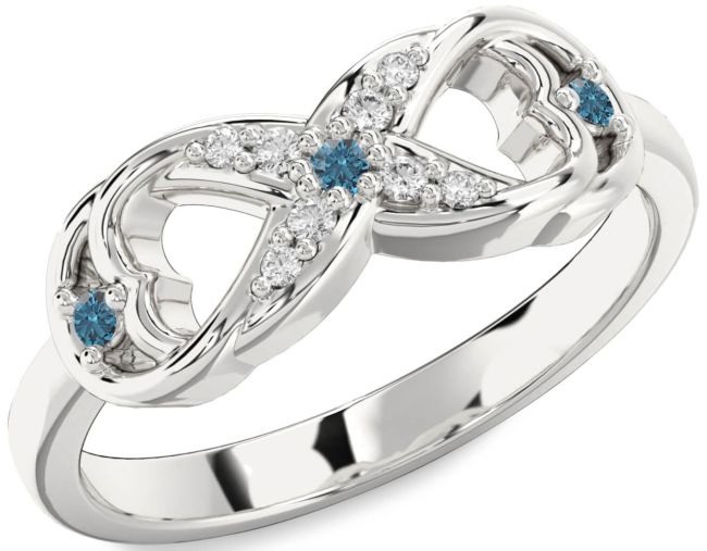 Blue Diamond Platinum Infinity Ring
