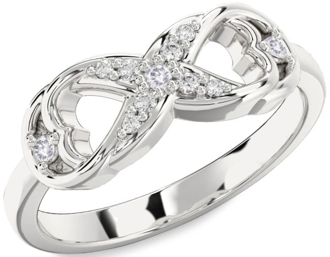 Salt & Pepper Diamond Platinum Infinity Ring