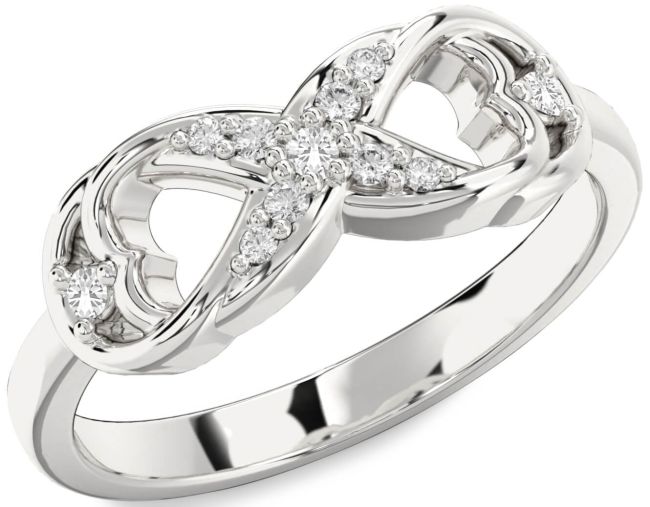 Diamond White Sapphire Silver Infinity Ring