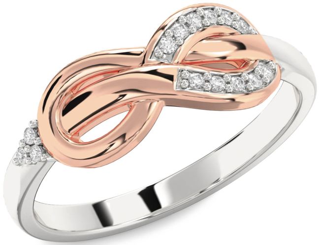 Diamond White Rose Gold Infinity Ring