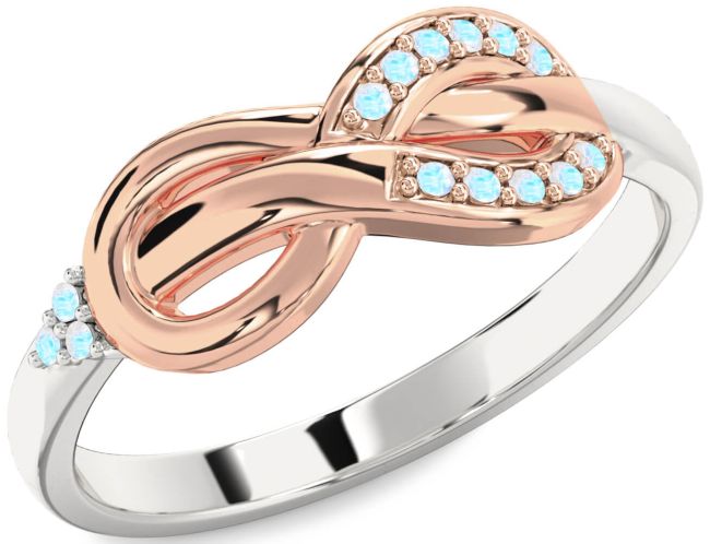 Moonstone White Rose Gold Infinity Ring