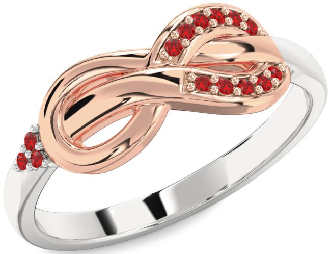 Ruby Rose Gold Silver Infinity Ring