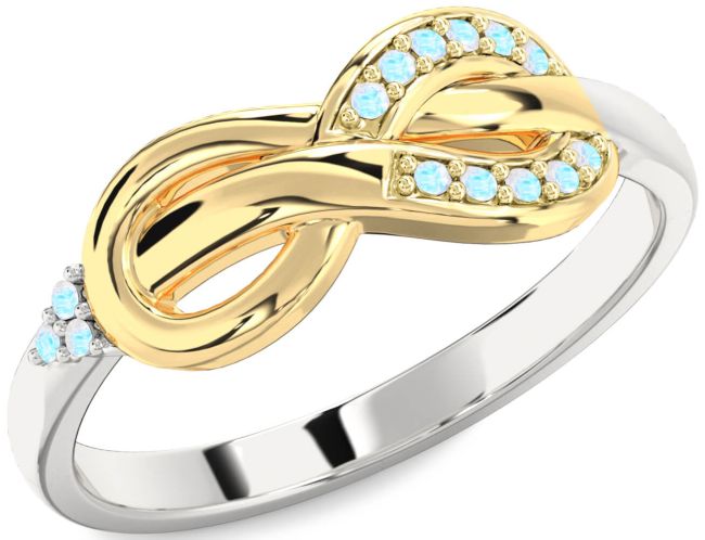 Moonstone Gold Silver Infinity Ring