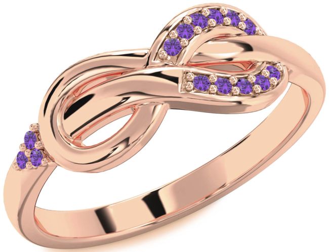 Amethyst Rose Gold Infinity Ring