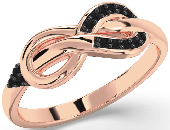 Black Diamond Rose Gold Infinity Ring