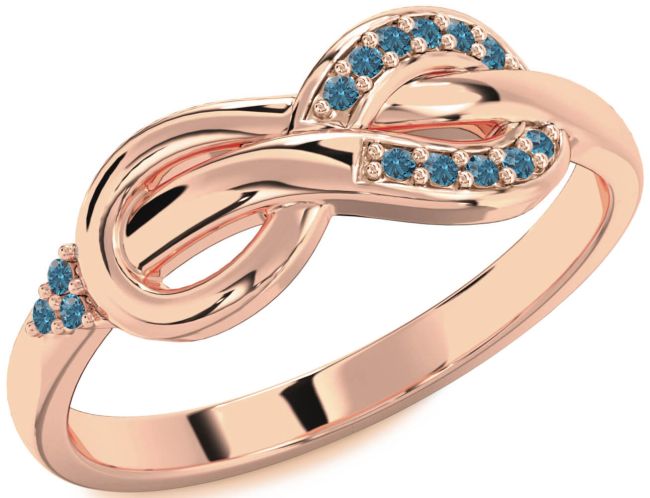 Blue Diamond Rose Gold Infinity Ring