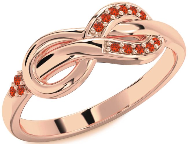Fire Opal Rose Gold Infinity Ring
