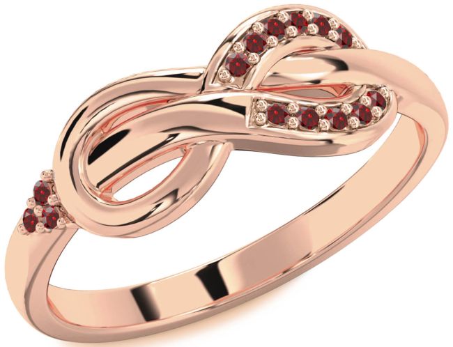 Garnet Rose Gold Infinity Ring