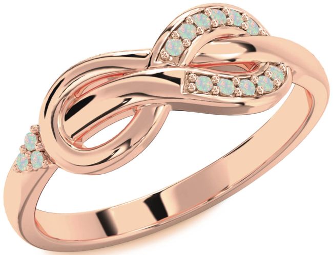 Opal Rose Gold Infinity Ring