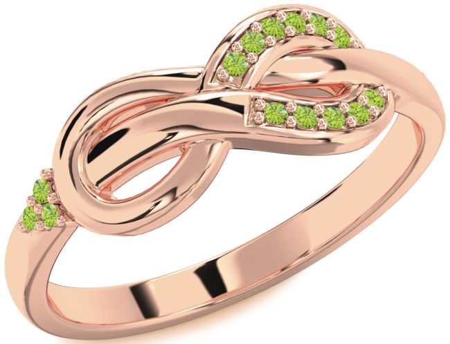Peridot Rose Gold Infinity Ring