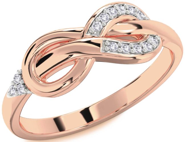 Salt & Pepper Diamond Rose Gold Infinity Ring