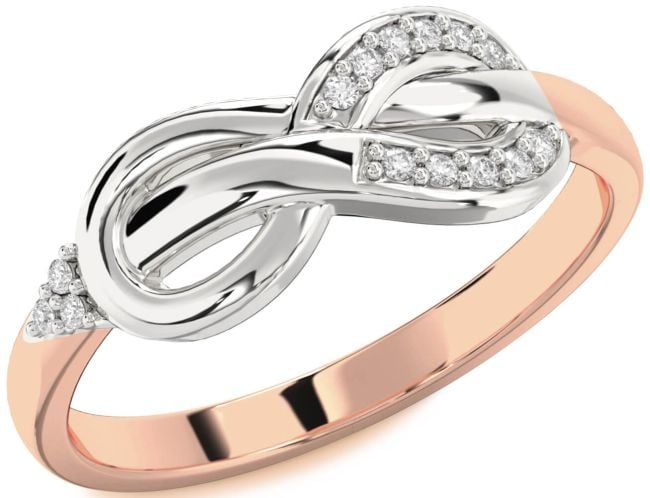 Diamond White Rose Gold Infinity Ring
