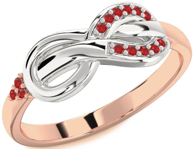 Ruby Rose Gold Silver Infinity Ring