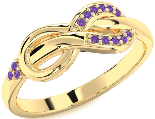 Amethyst Gold Infinity Ring
