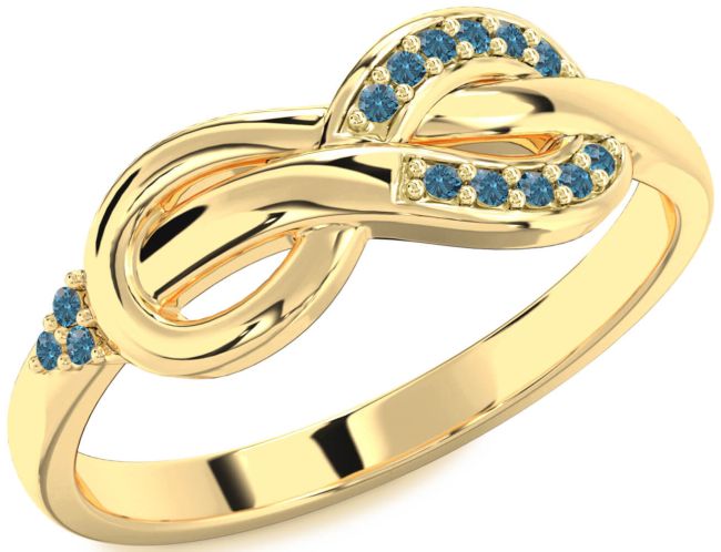 Blue Diamond Gold Infinity Ring