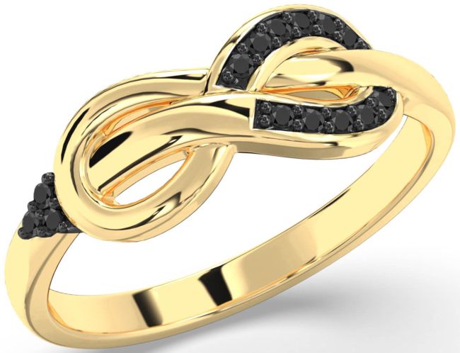 Black Onyx Gold Infinity Ring