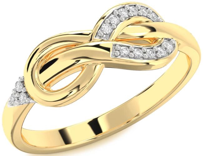 Diamond Gold Silver Infinity Ring