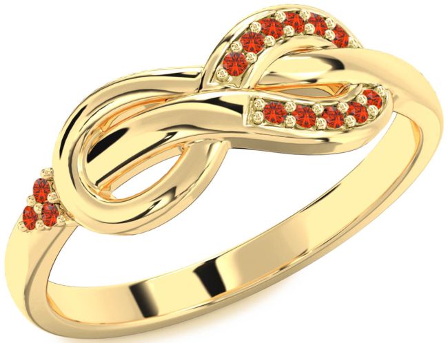 Fire Opal Gold Infinity Ring