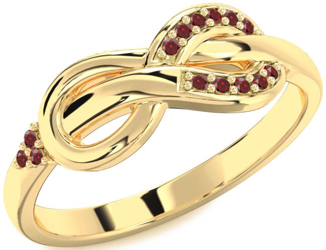 Garnet Gold Infinity Ring