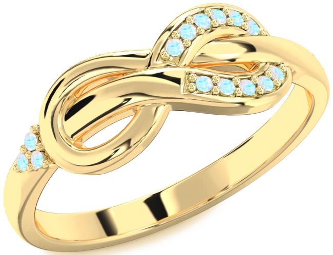 Moonstone Gold Silver Infinity Ring