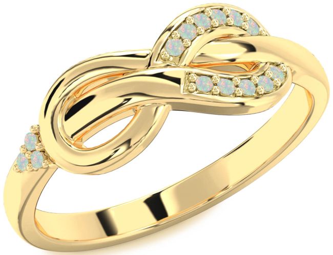 Opal Gold Infinity Ring