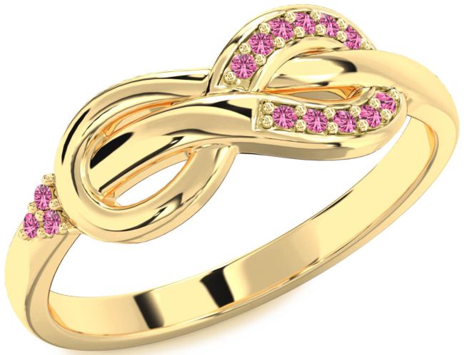 Pink Sapphire Gold Infinity Ring