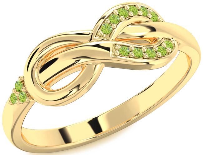 Peridot Gold Infinity Ring