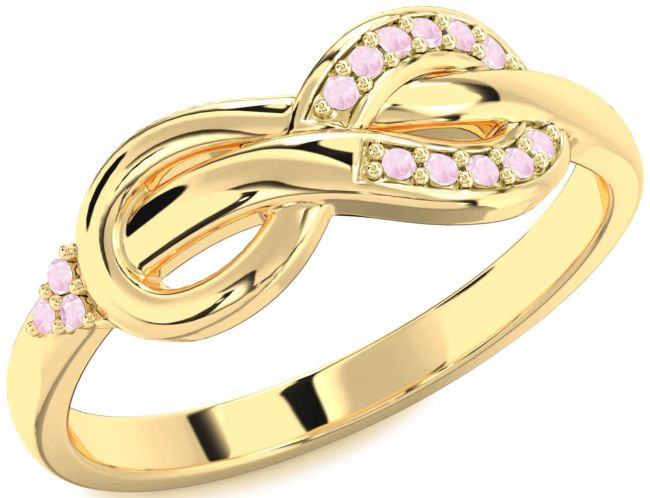Rose Quartz Gold Infinity Ring