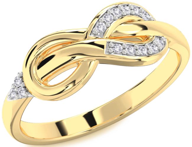 Salt & Pepper Diamond Gold Infinity Ring