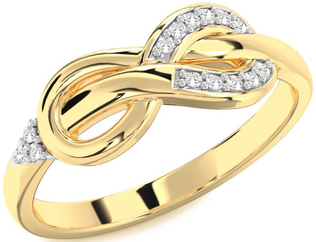 White Sapphire Gold Infinity Ring