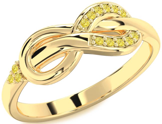Yellow Diamond Gold Infinity Ring