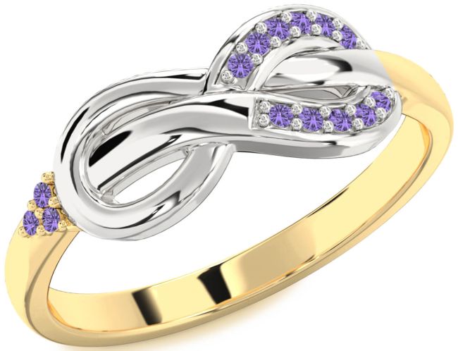 Alexandrite Gold Silver Infinity Ring