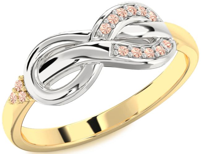 Morganite Gold Silver Infinity Ring