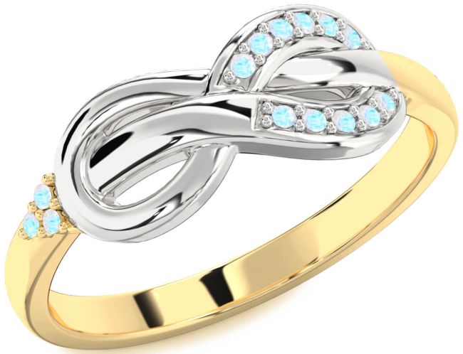 Moonstone Gold Silver Infinity Ring