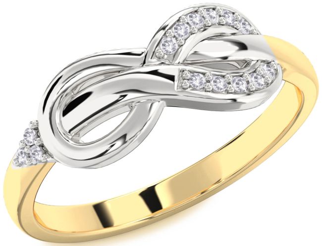 Salt & Pepper Diamond Gold Silver Infinity Ring