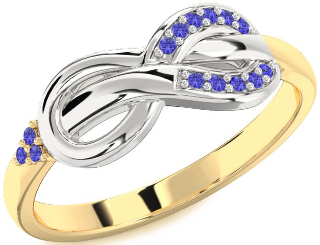 Tanzanite Gold Silver Infinity Ring