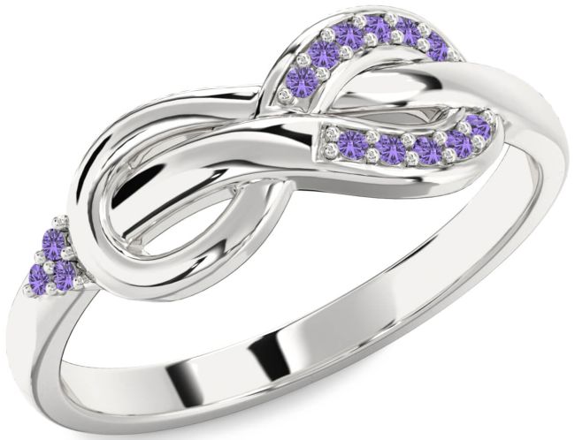 Alexandrite Silver Infinity Ring