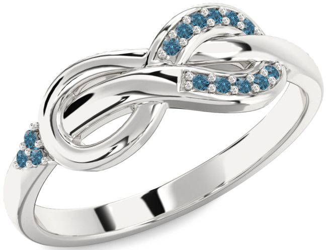 Blue Diamond Platinum Infinity Ring