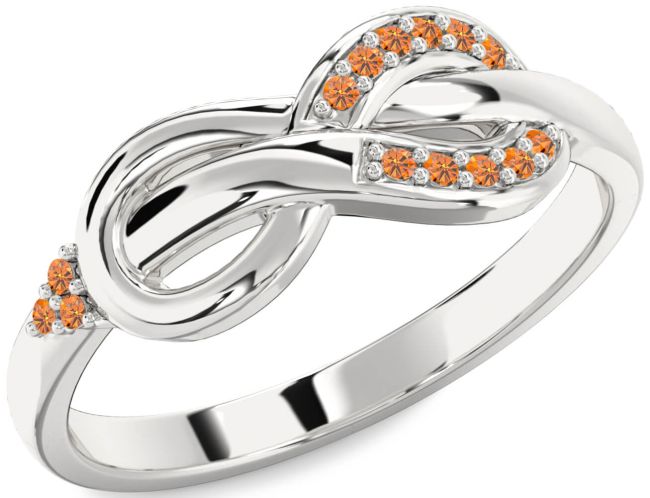 Citrine Platinum Infinity Ring