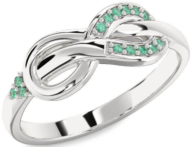 Emerald White Gold Infinity Ring