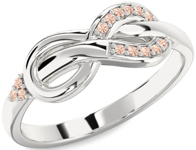 Morganite Platinum Infinity Ring