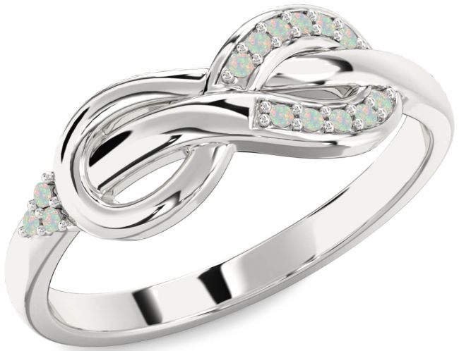 Opal Platinum Infinity Ring
